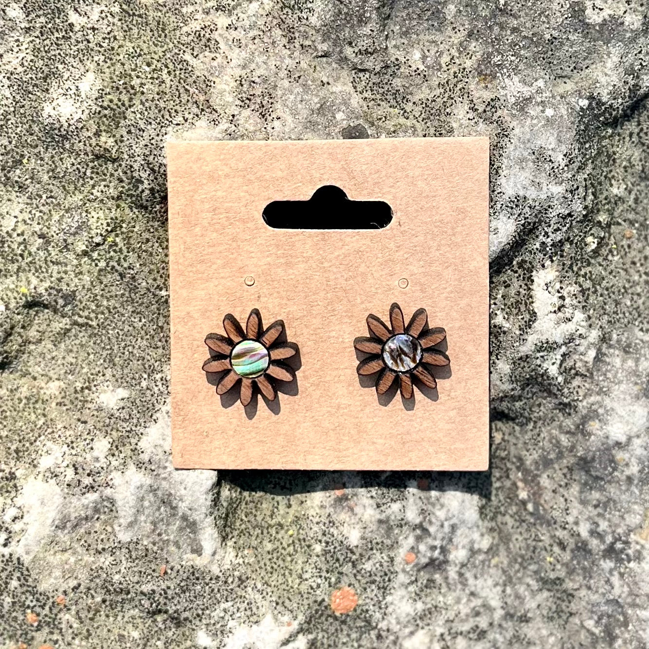 Daisy Studs in Walnut
