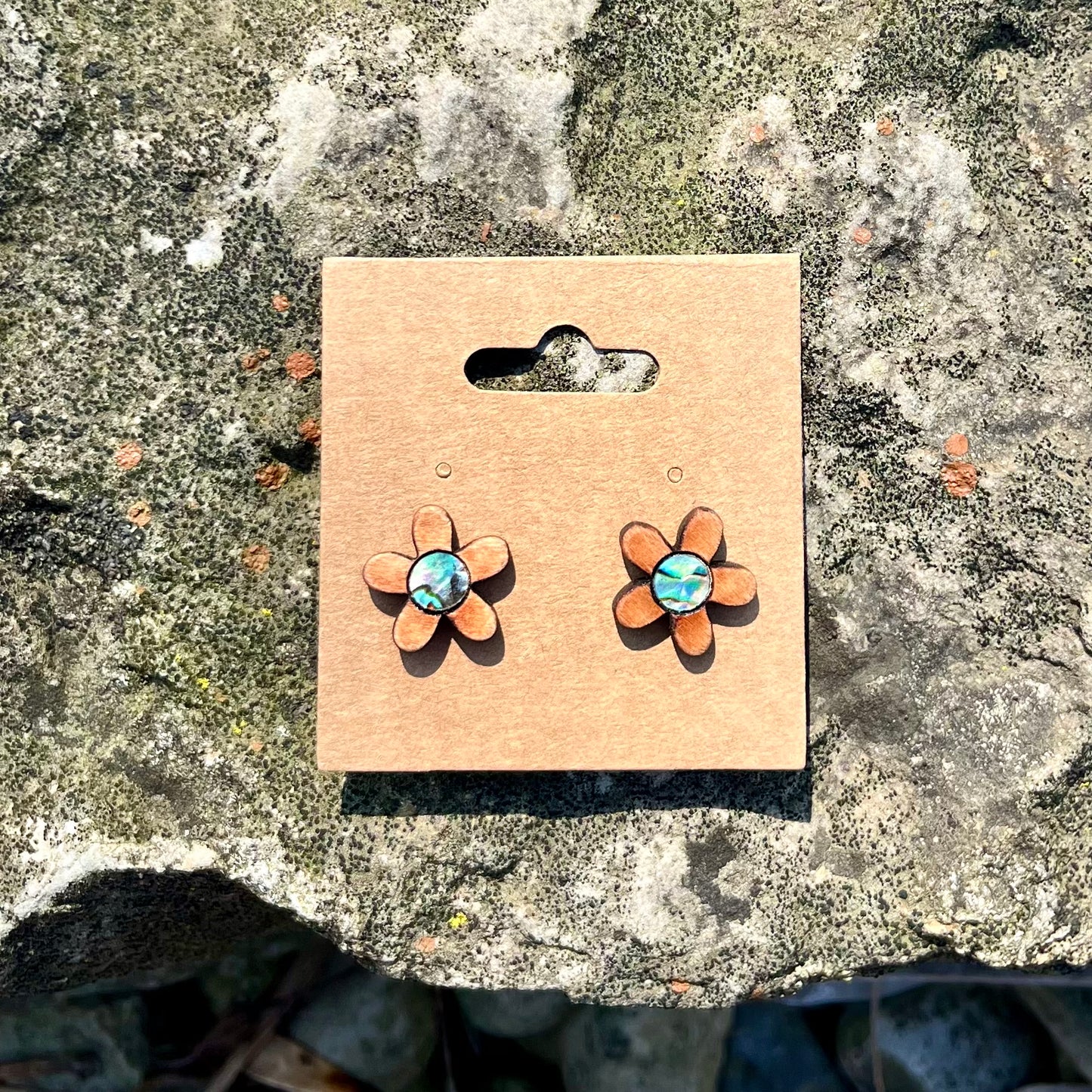 Groovy Flower Studs in Cherry