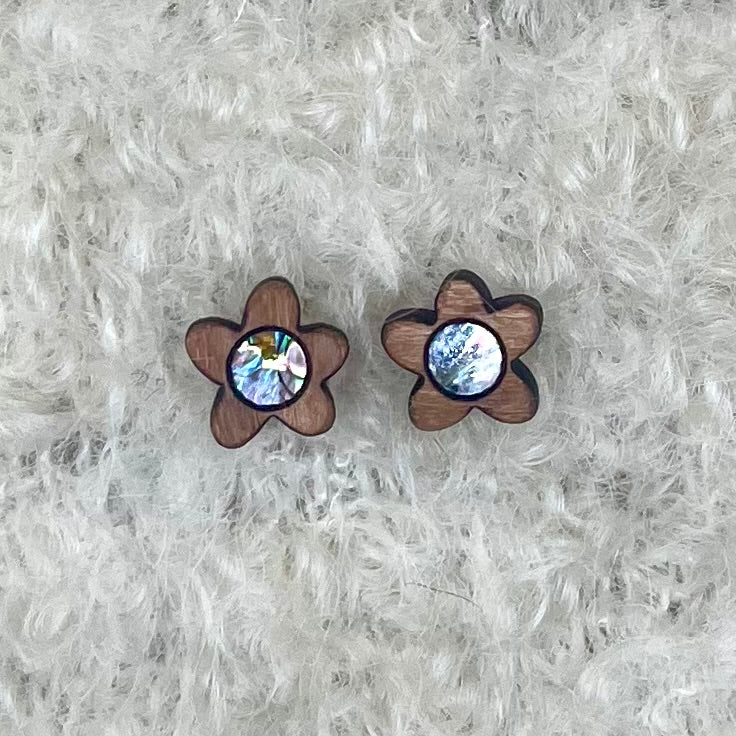 Wildflower Studs in Cherry