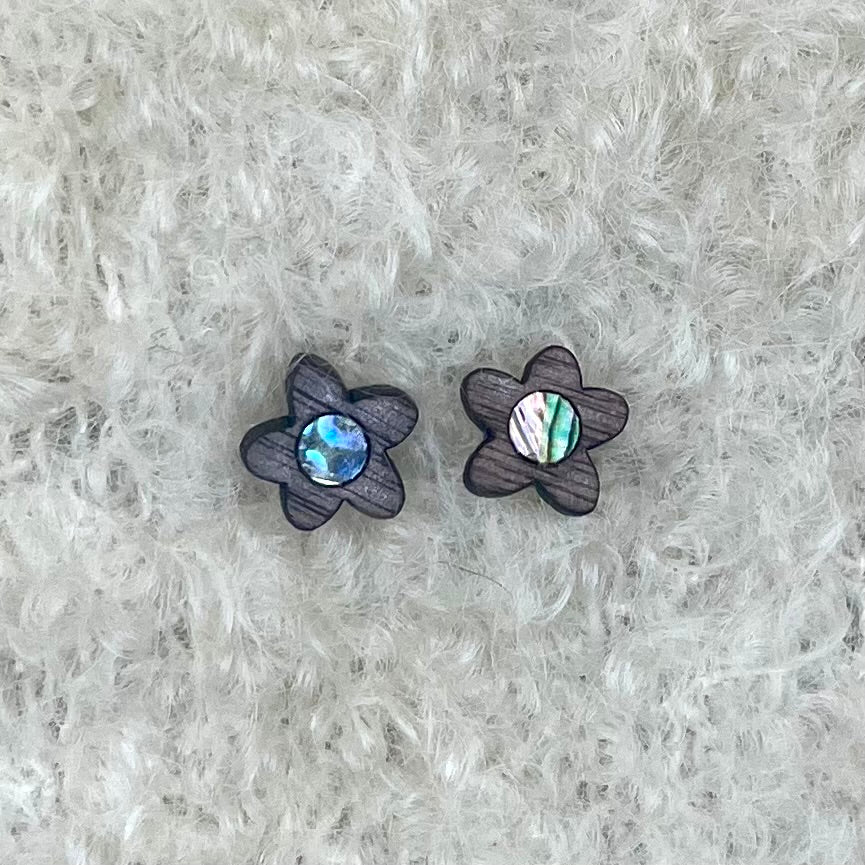 Wildflower Studs in Walnut