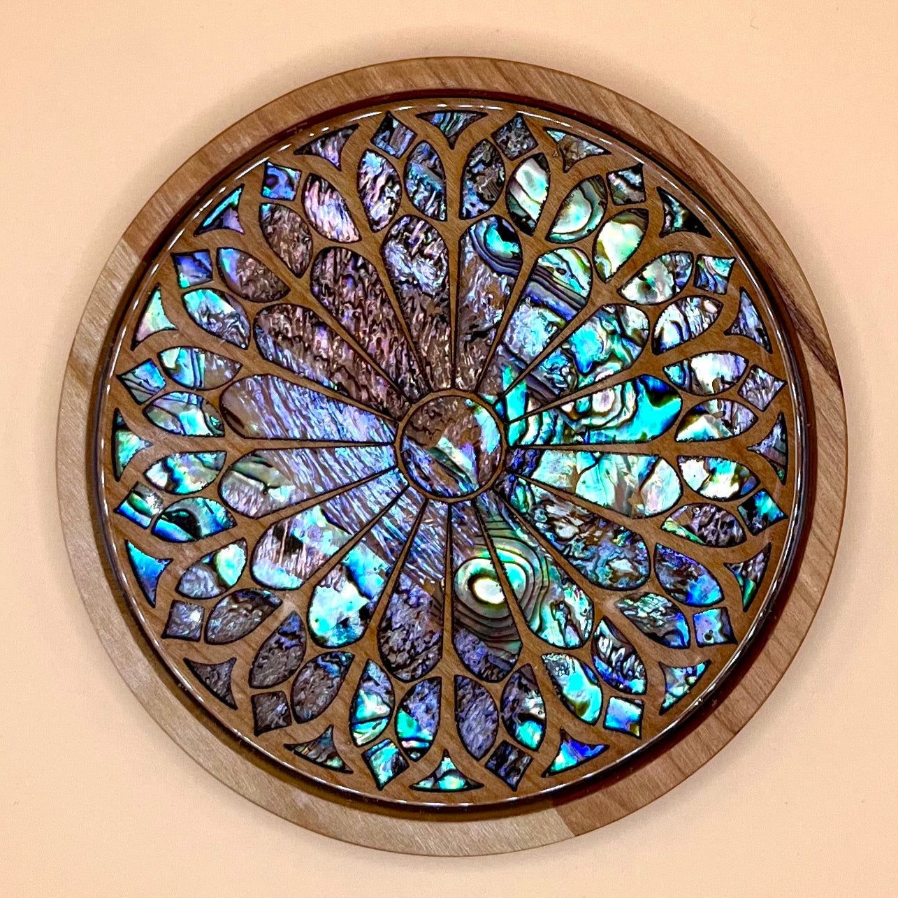 Baroque Cathedral Rosette Coaster in Cherry