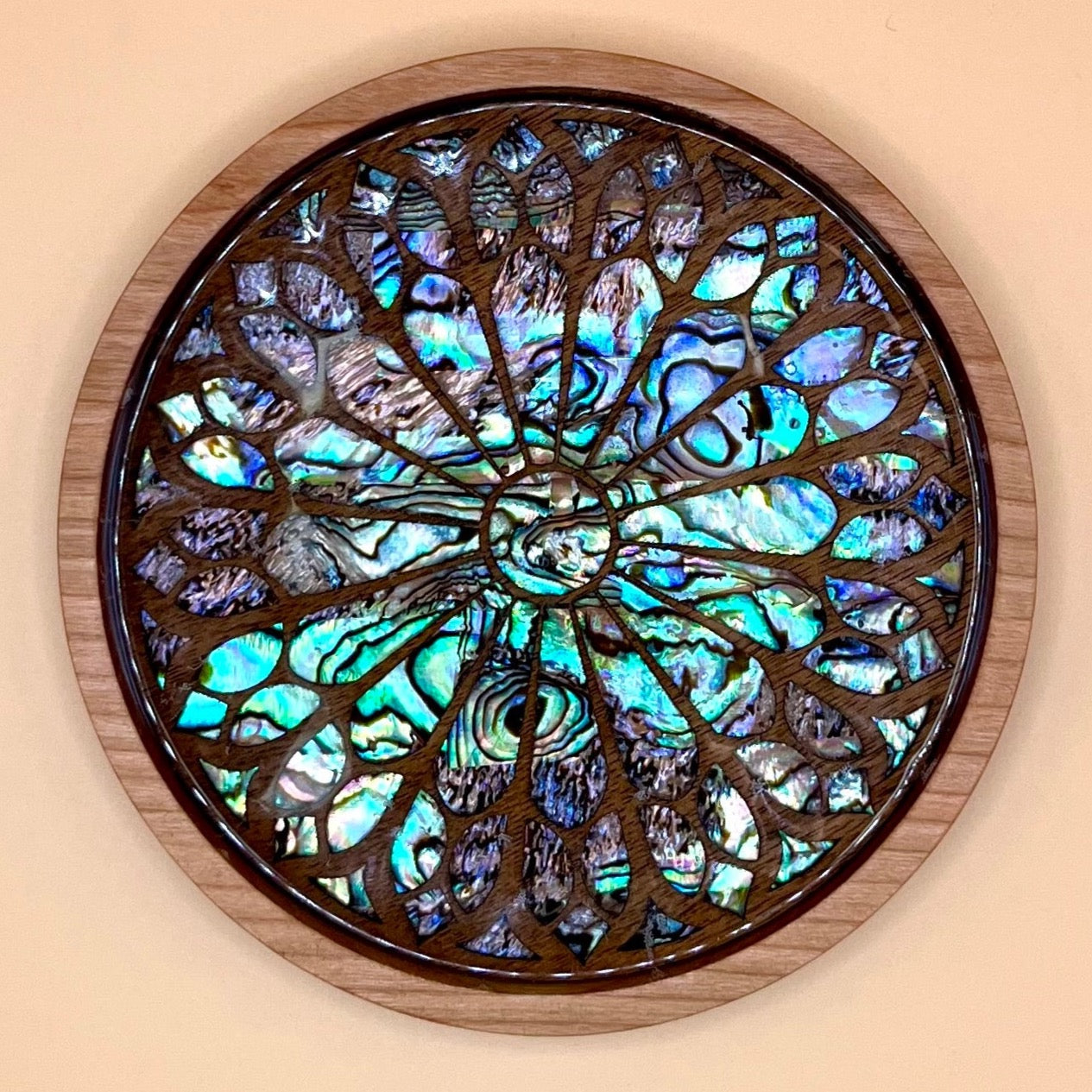 Baroque Cathedral Rosette Coaster in Walnut & Cherry