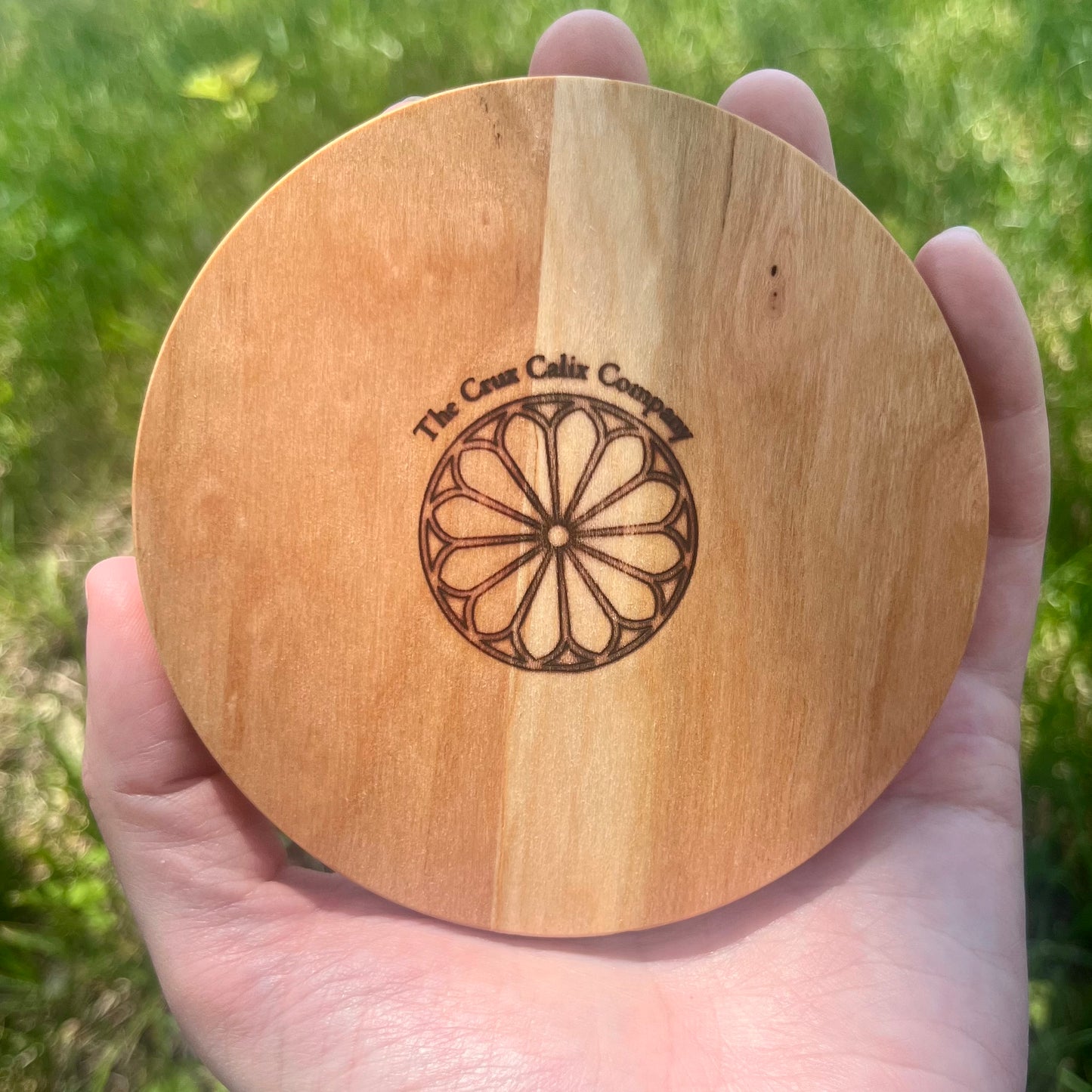 Baroque Cathedral Rosette Coaster in Walnut & Cherry