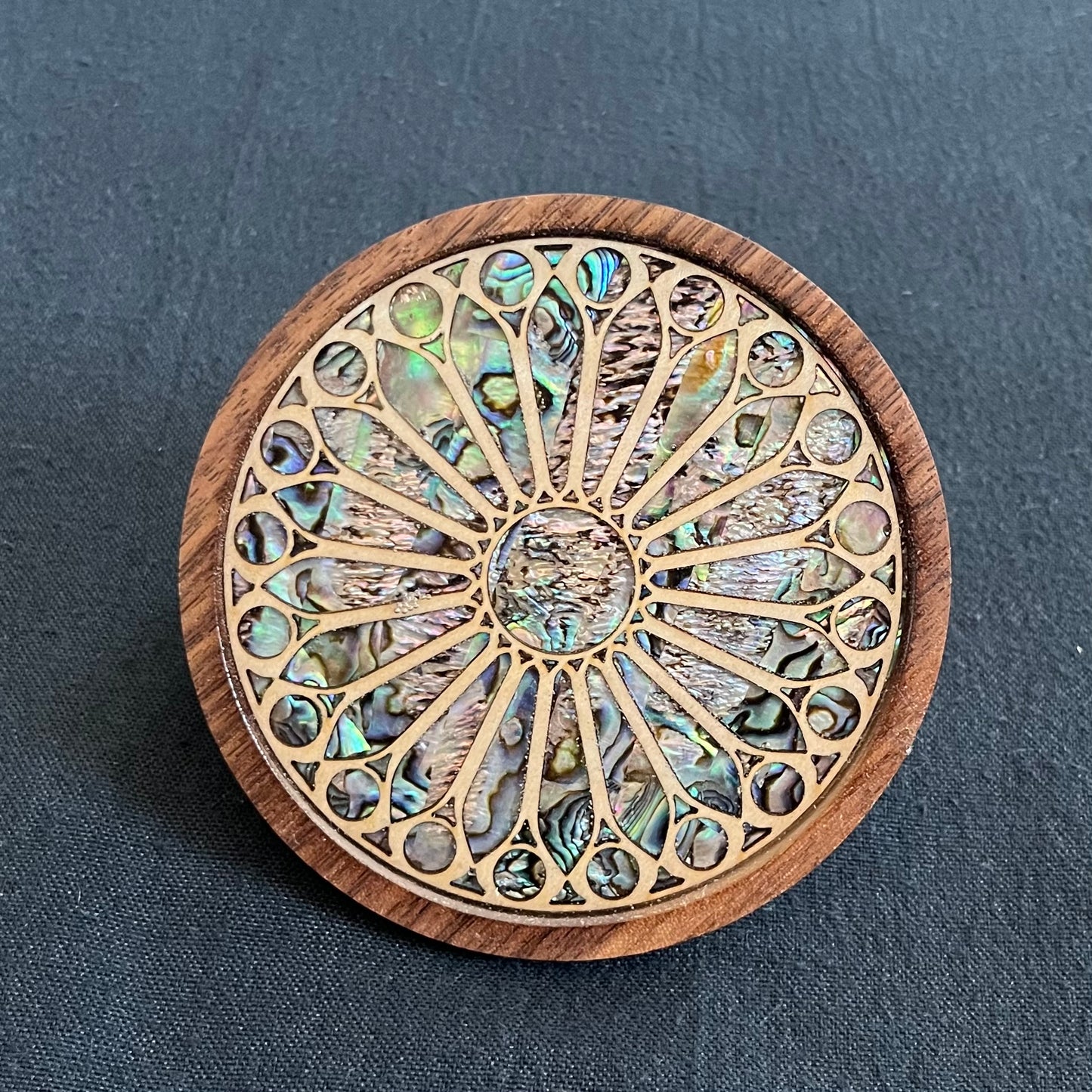 SALE - Sagrada Familia Coaster in Walnut and Cherry