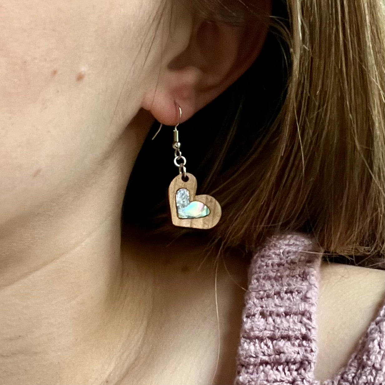 Sweetheart Earrings in Cherry