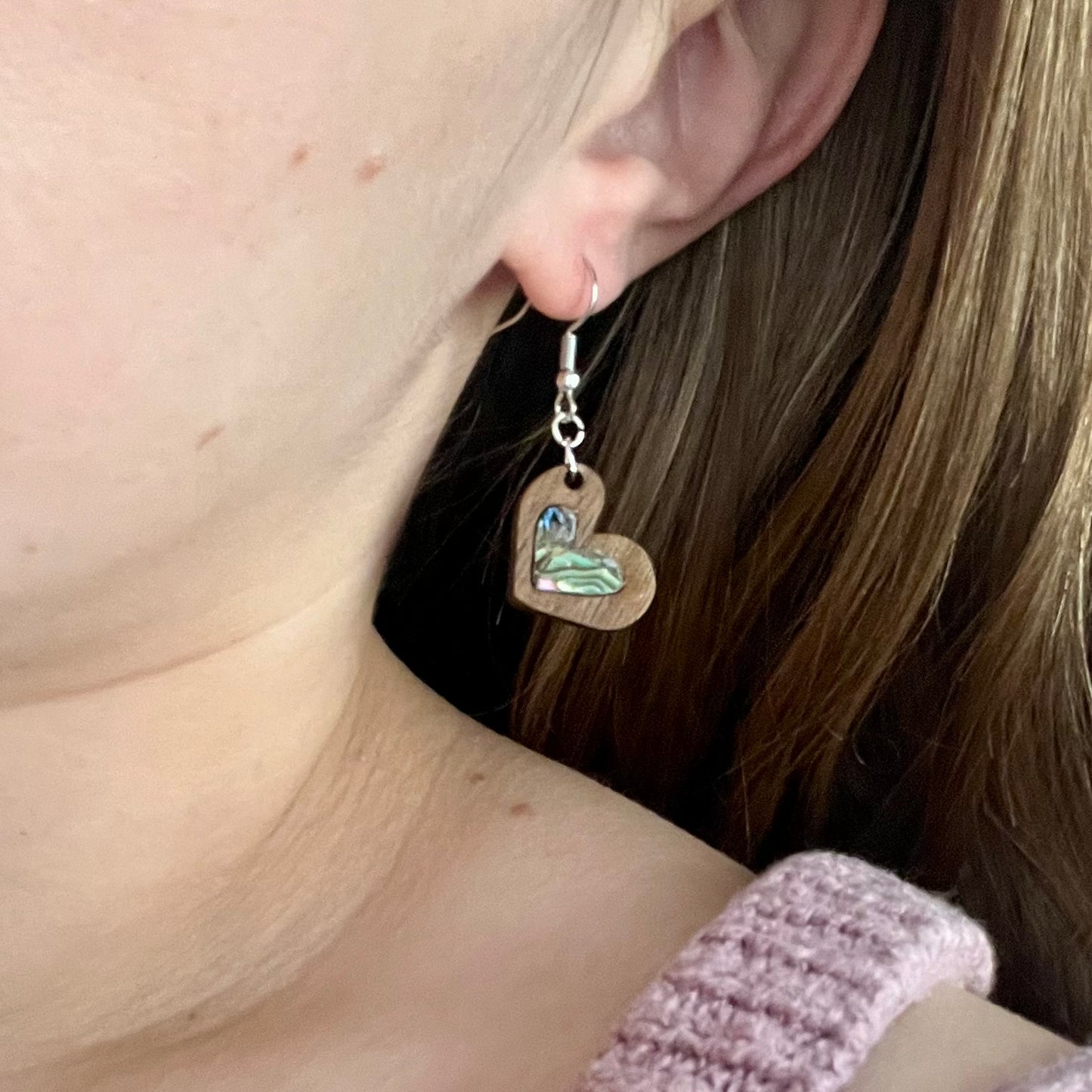 Sweetheart Dangles in Walnut