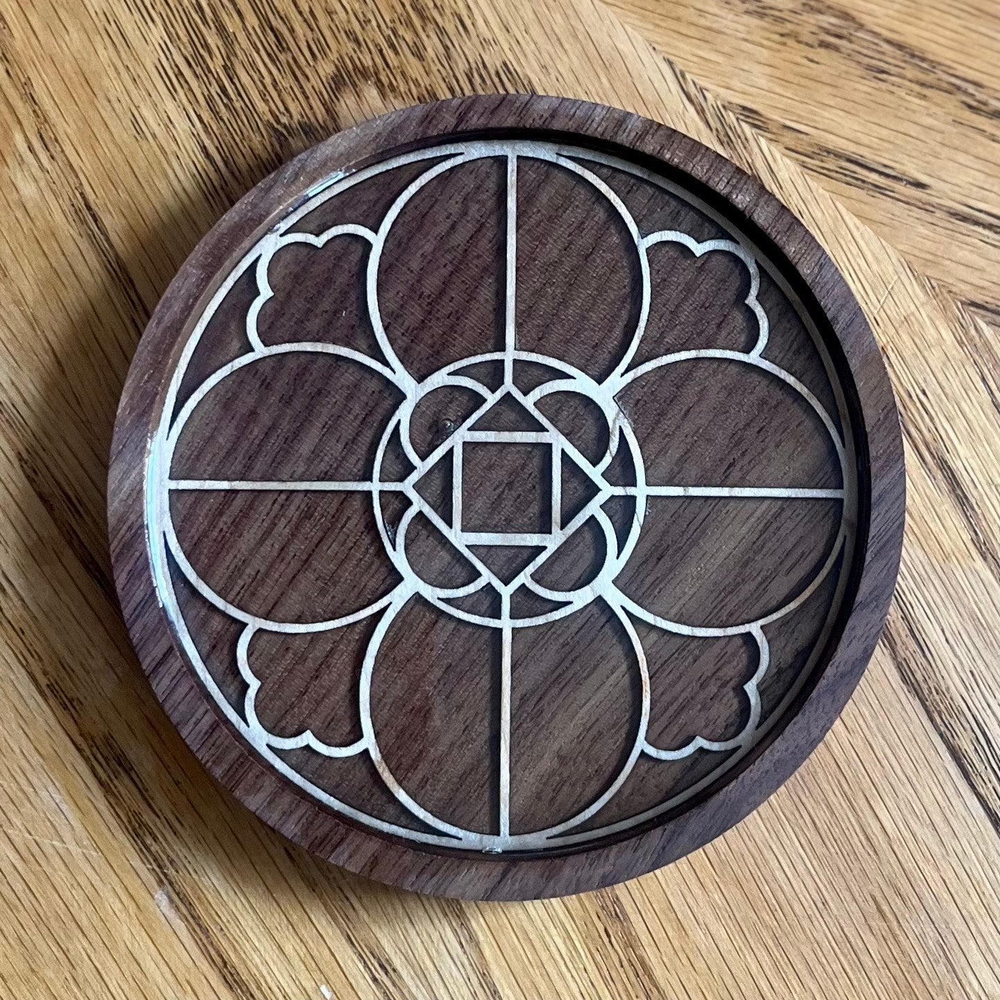 Canterbury Cathedral Rose Window Wood Coaster