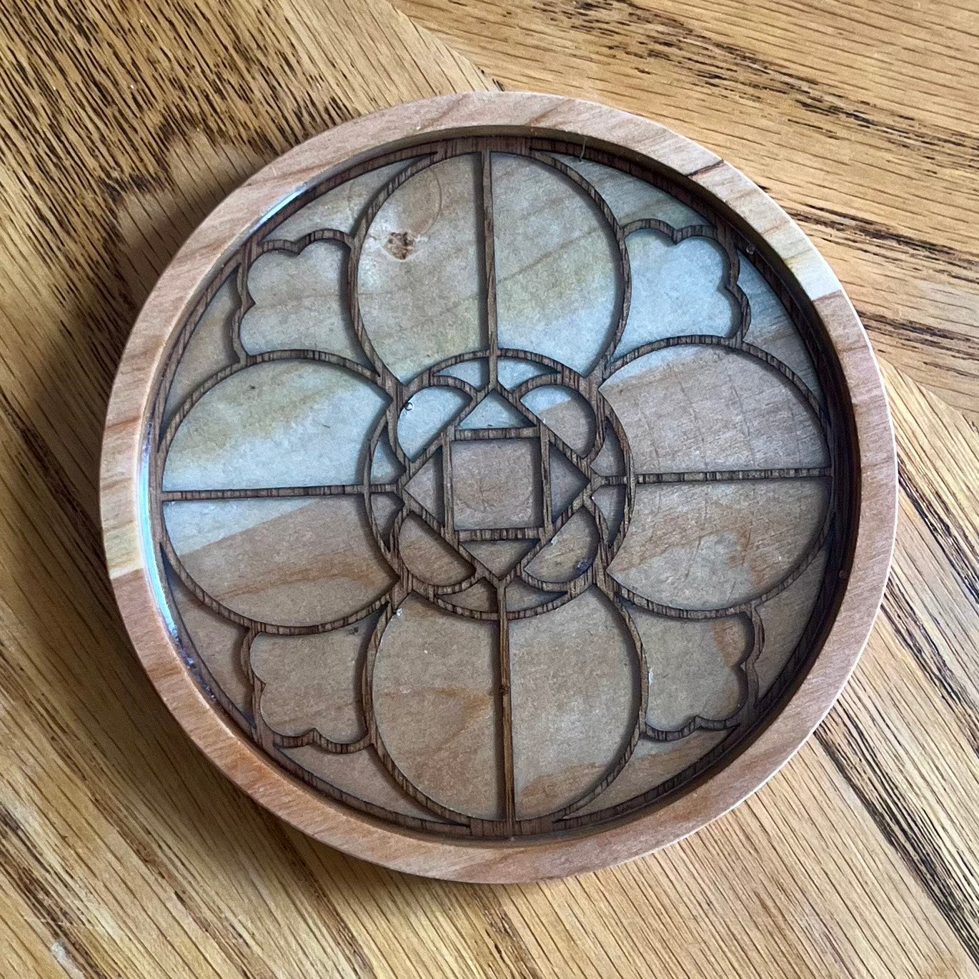 Canterbury Cathedral Rose Window Wood Coaster
