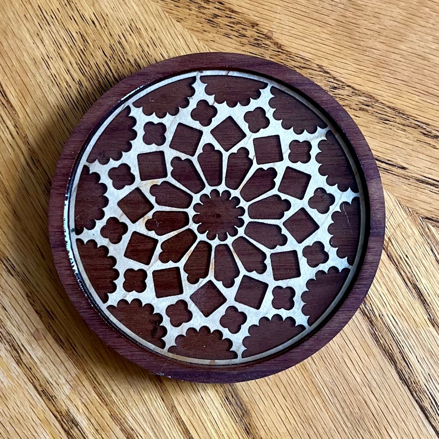 Chartres Cathedral Rose Window Wood Coaster