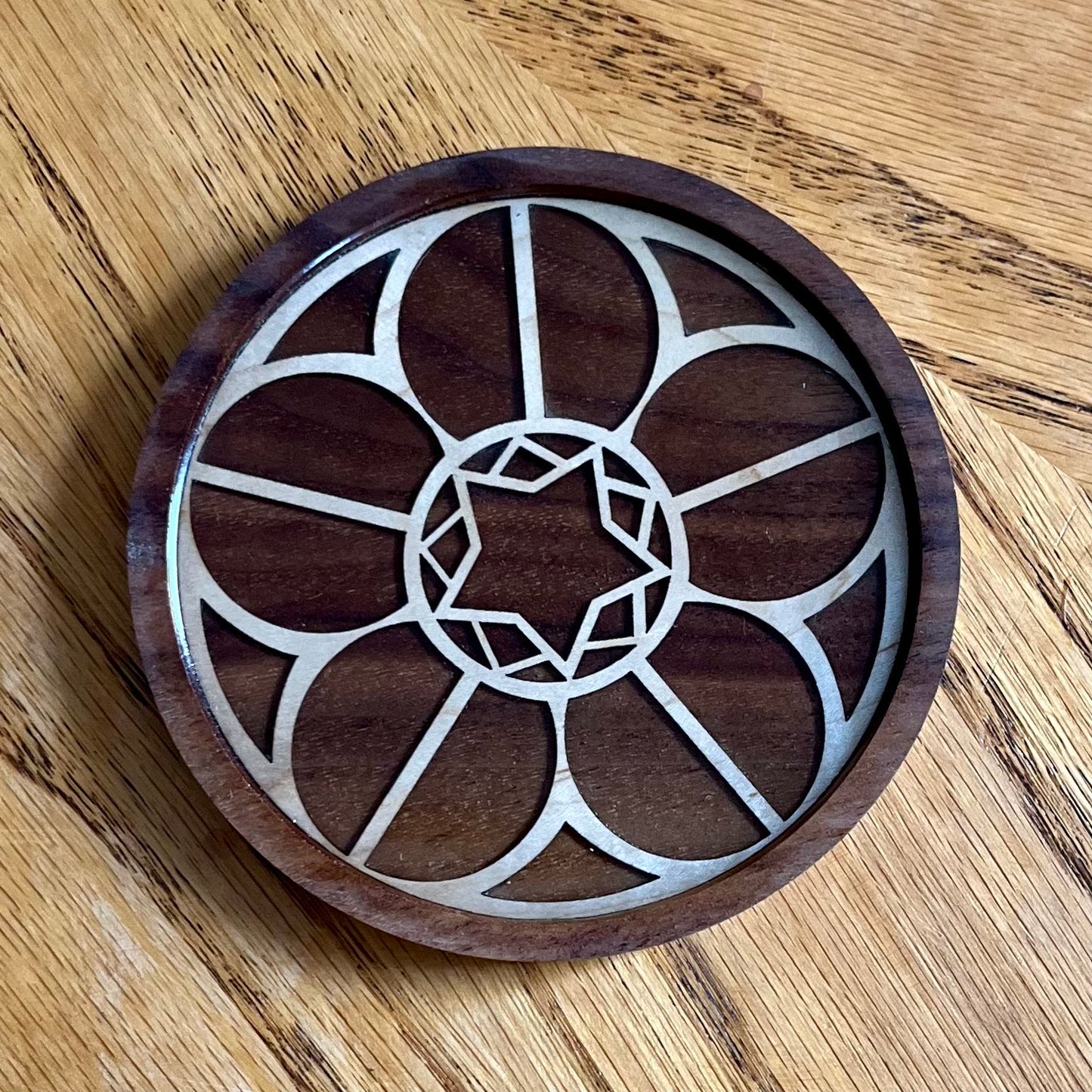Cologne Cathedral Rose Window Wood Coaster