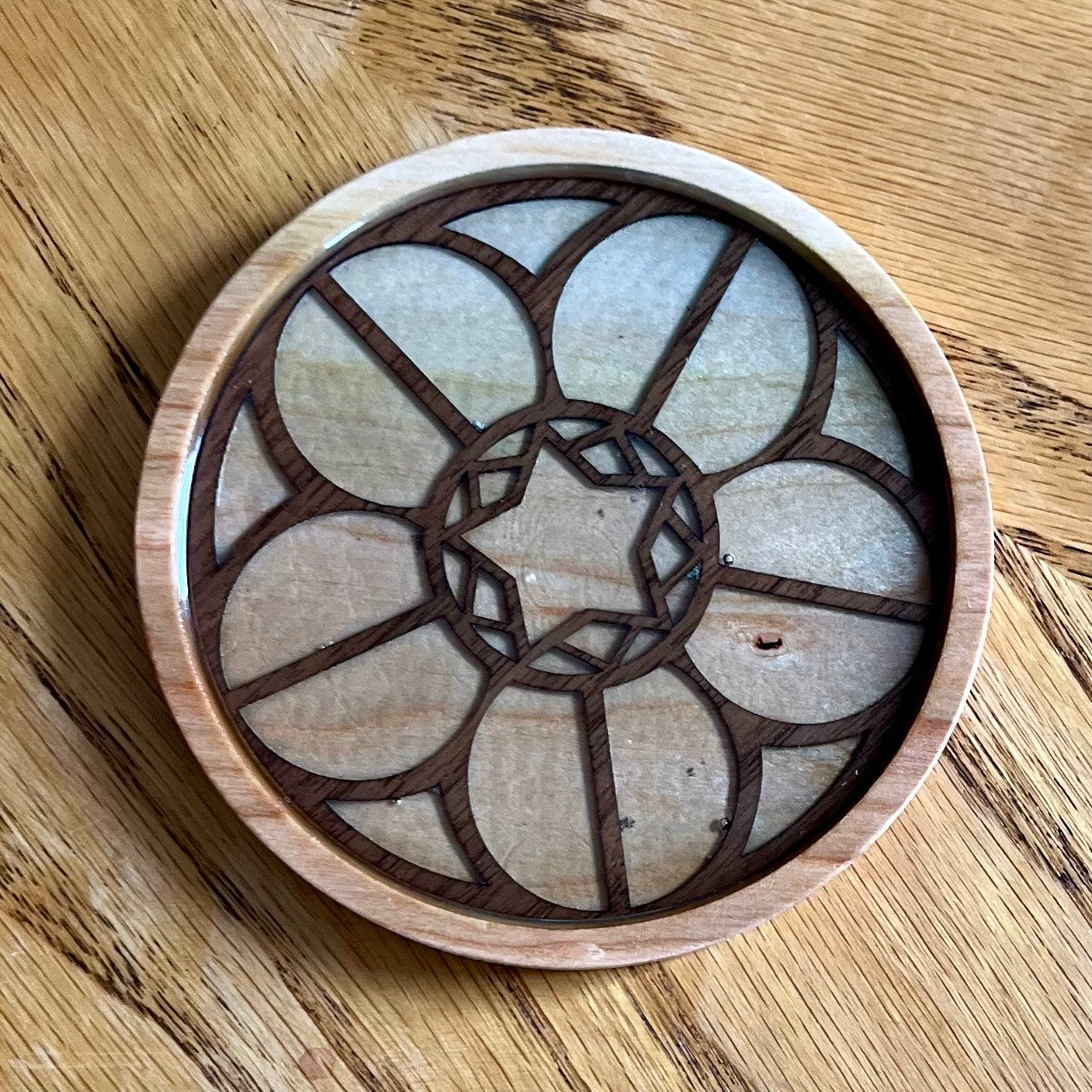 Cologne Cathedral Rose Window Wood Coaster