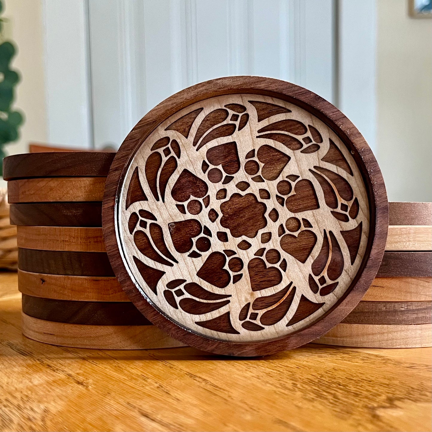 Duomo di Milano Rose Window Wood Coaster
