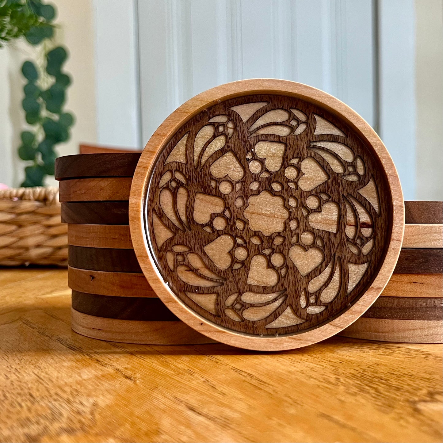 Duomo di Milano Rose Window Wood Coaster