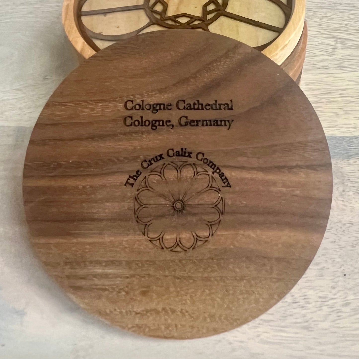 Cologne Cathedral Rose Window Wood Coaster