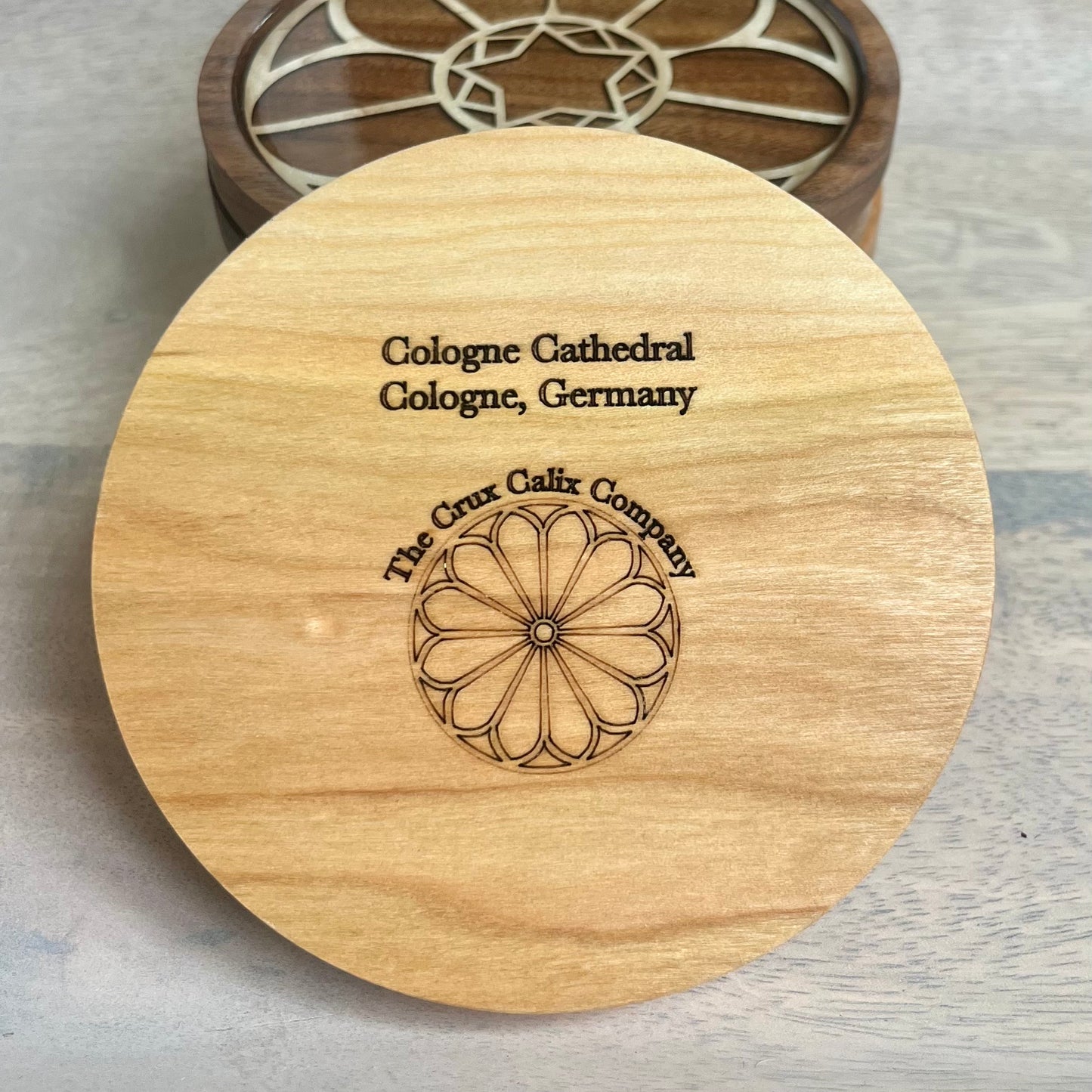 Cologne Cathedral Rose Window Wood Coaster