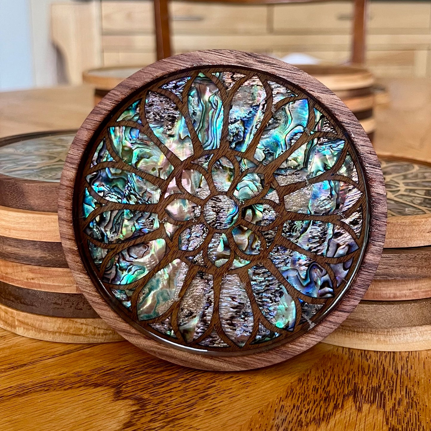 Santa Maria Gloriosa dei Frari Wood & Abalone Shell Coaster