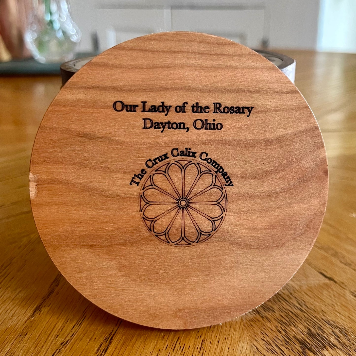 Our Lady of the Rosary Dayton Ohio Wood Coaster