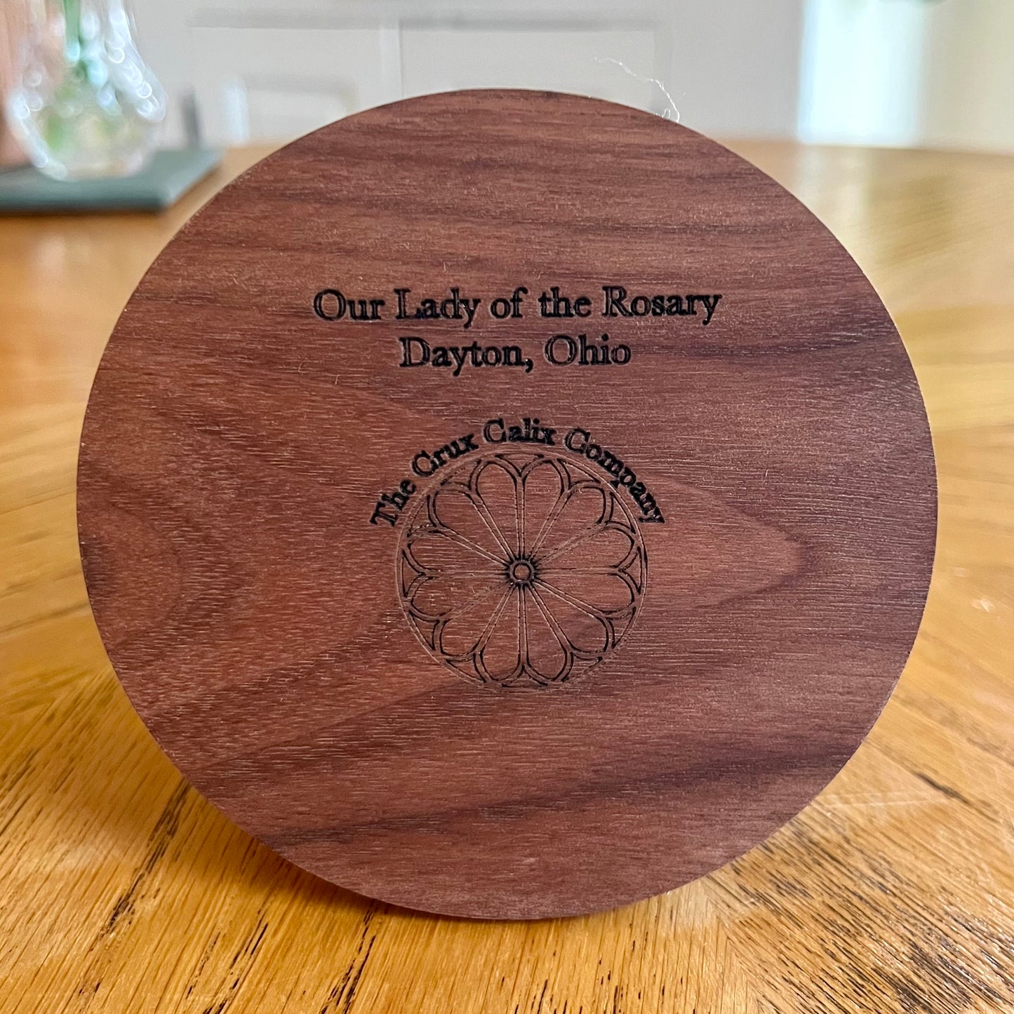 Our Lady of the Rosary Dayton Ohio Wood Coaster