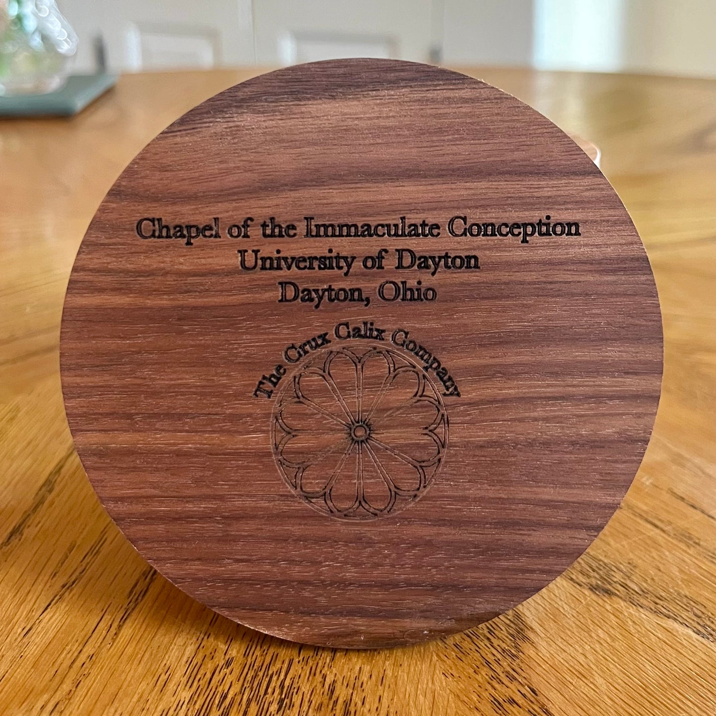 Chapel of the Immaculate Conception Dayton Ohio Rose Window Wood Coaster