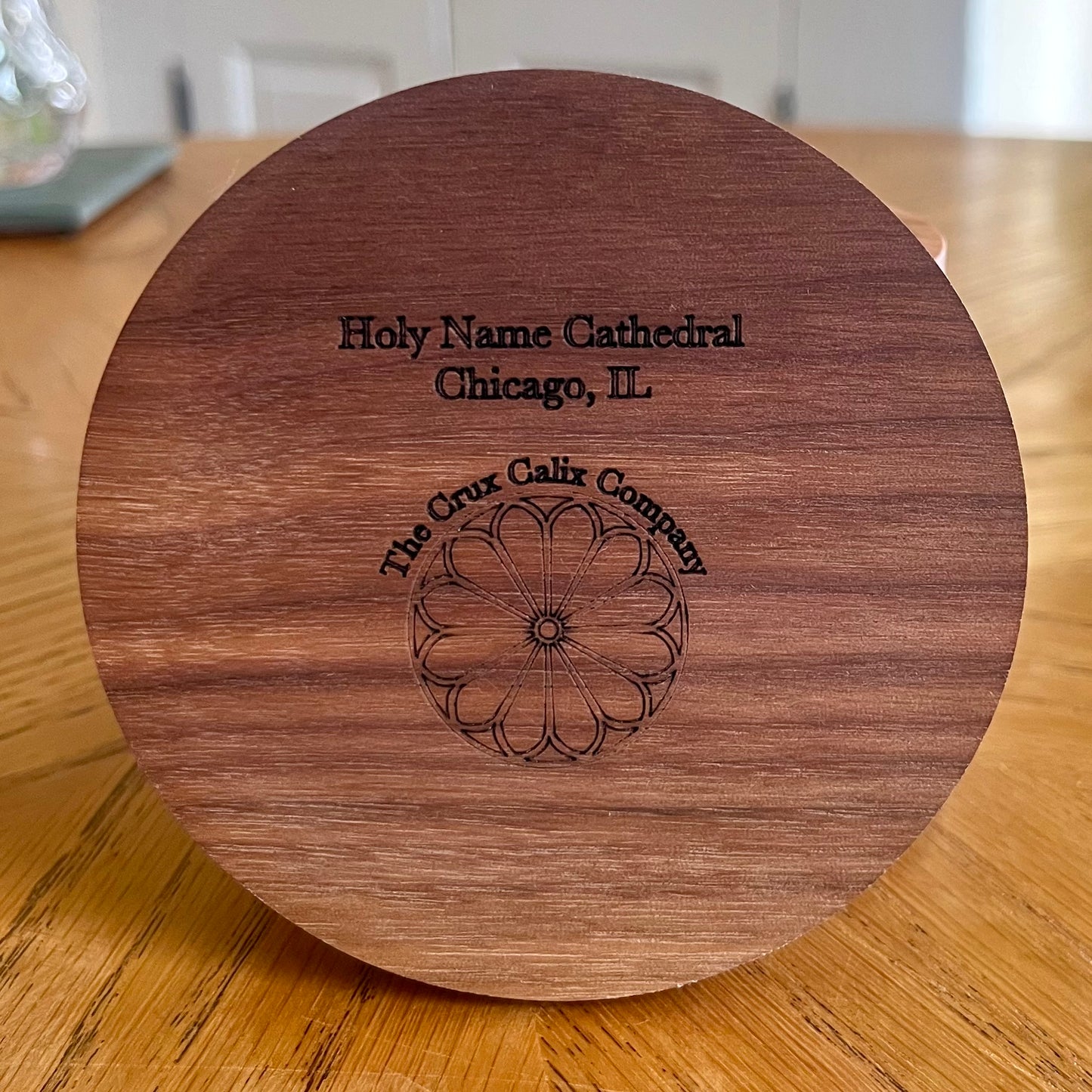 Holy Name Cathedral Rose Window Wood Coaster