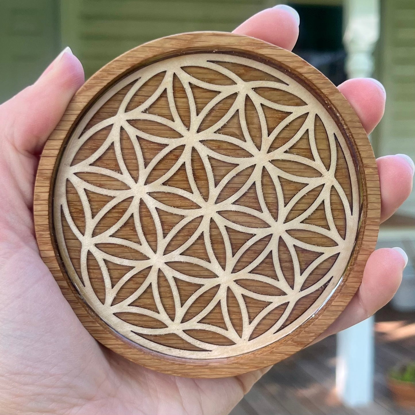 Sacred Geometry Wooden Coaster