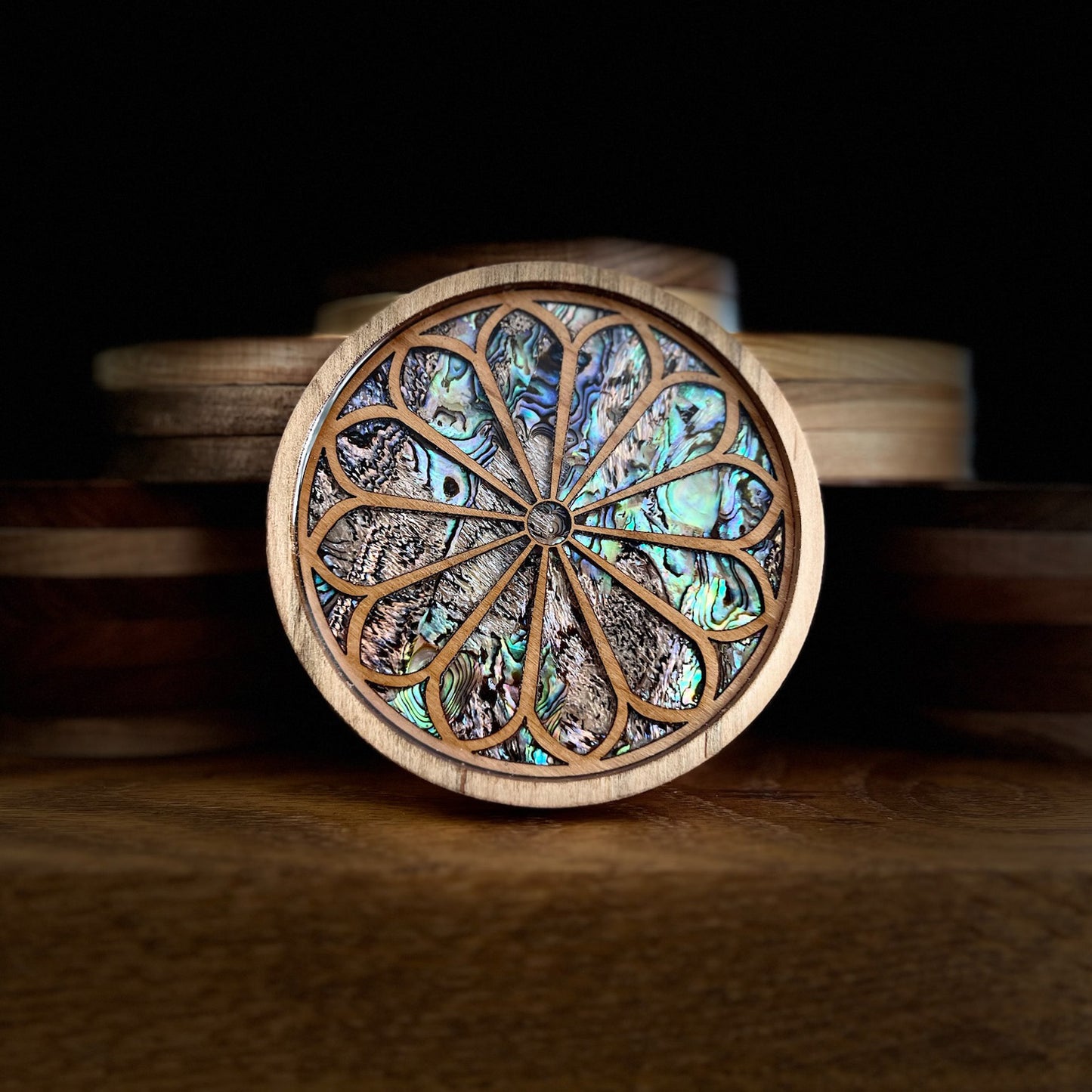 Crux Calix Original Rosette Coaster in Cherry
