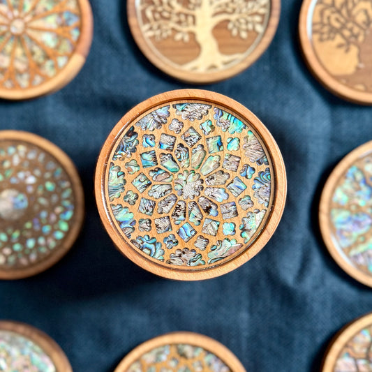 SALE - Chartres Cathedral Coaster in Cherry