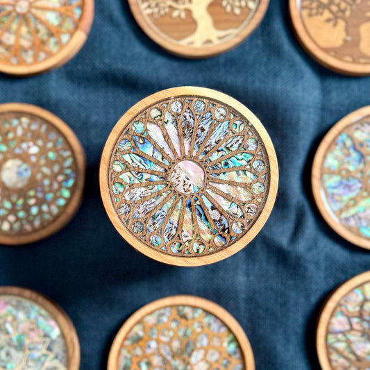 SALE - Sagrada Familia Cathedral Coaster in Cherry and Walnut