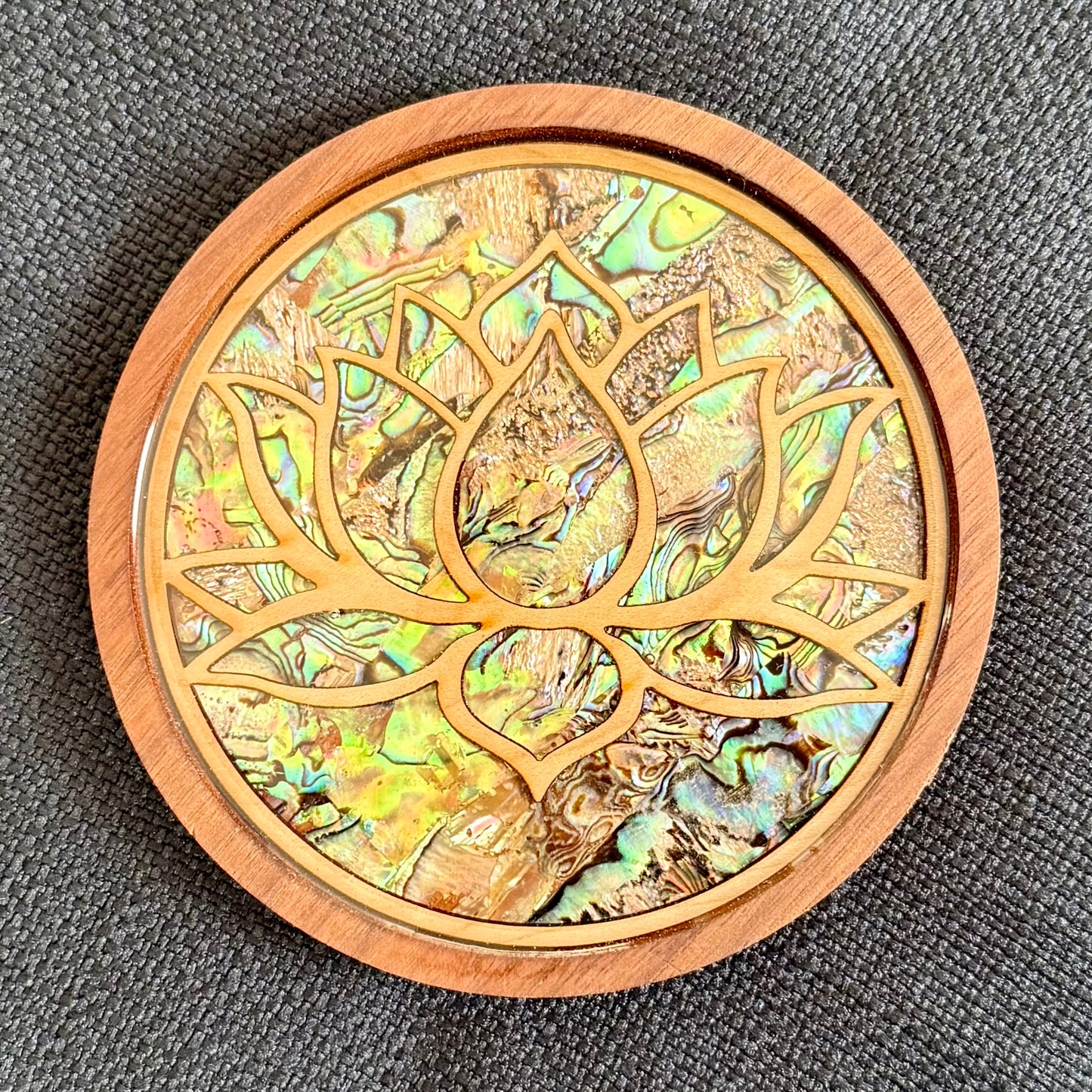 SALE - Lotus Flower Coaster in Walnut and Maple