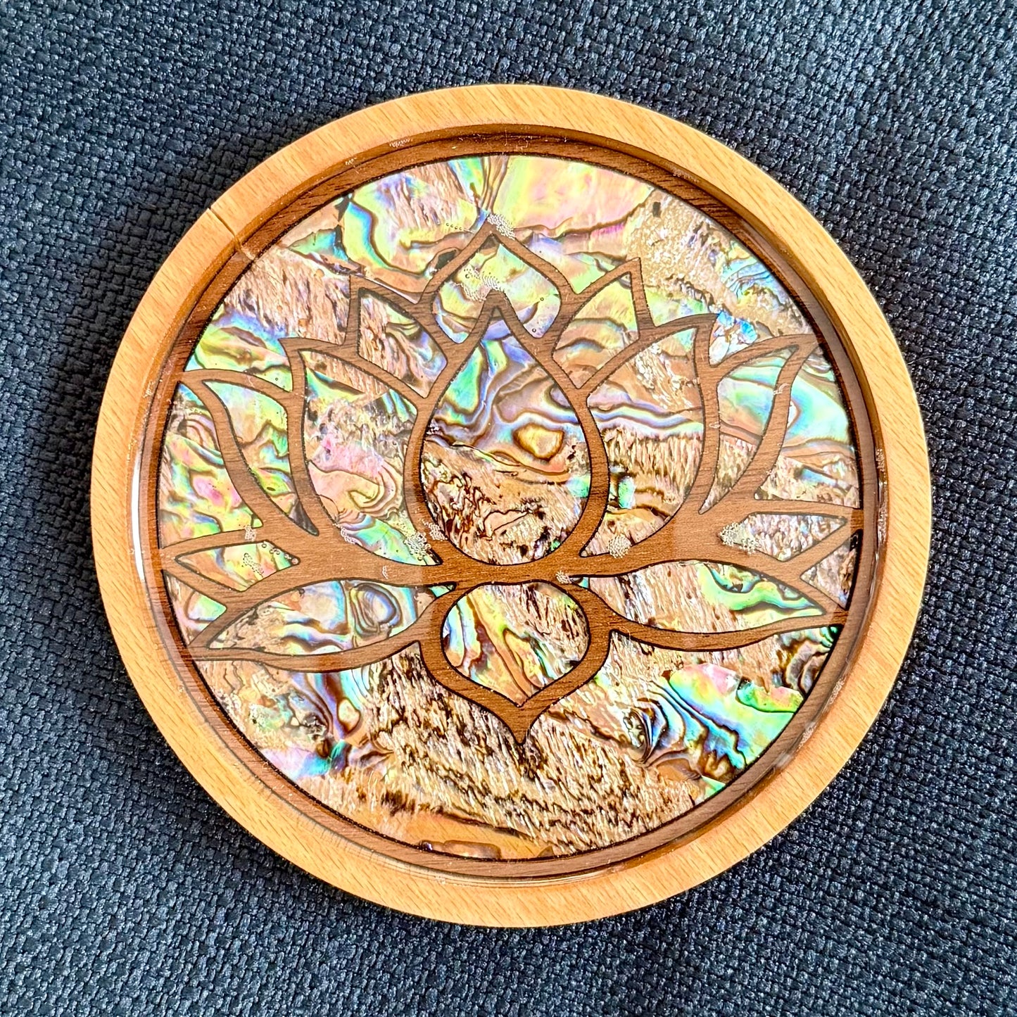 SALE - Lotus Flower Coaster in Beech and Walnut