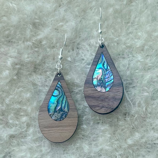 Teardrop Earrings in Walnut