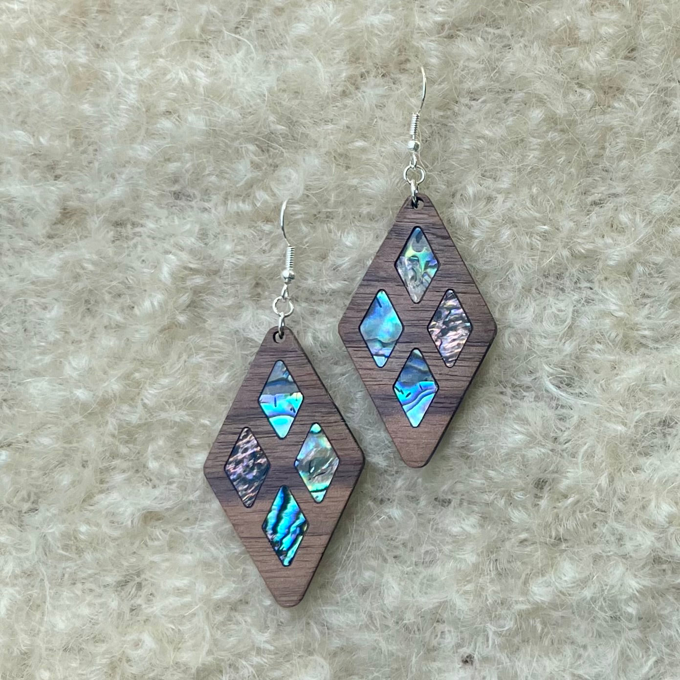 Quad earrings in Walnut