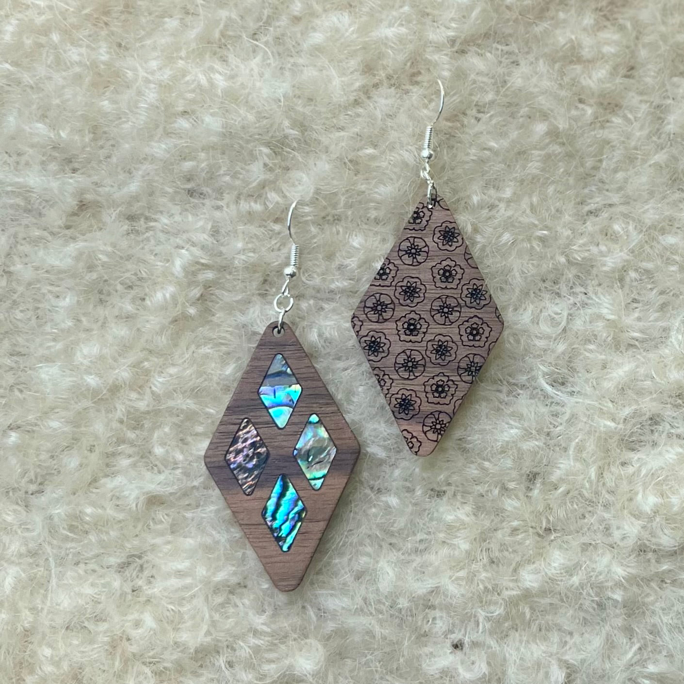 Quad earrings in Walnut