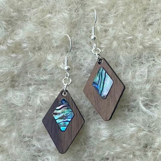 Little Diamond Earrings in Walnut