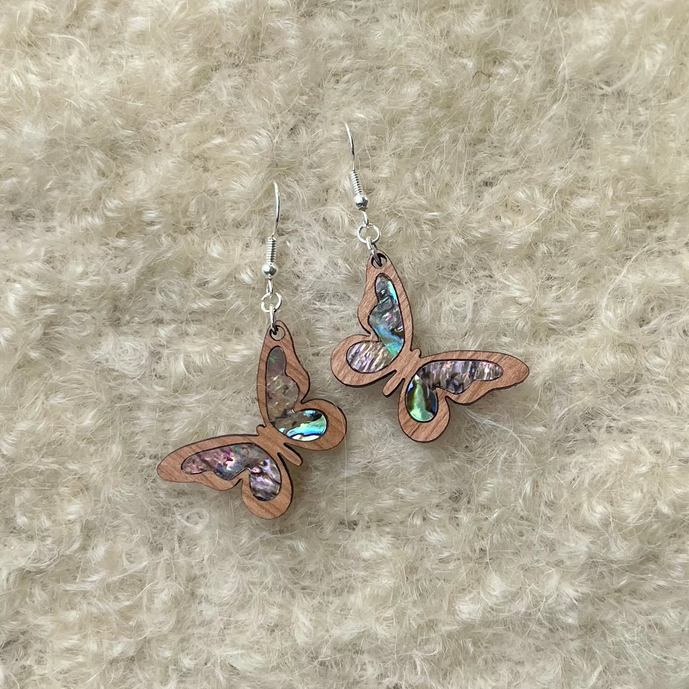 Little Butterfly Earrings in Cherry