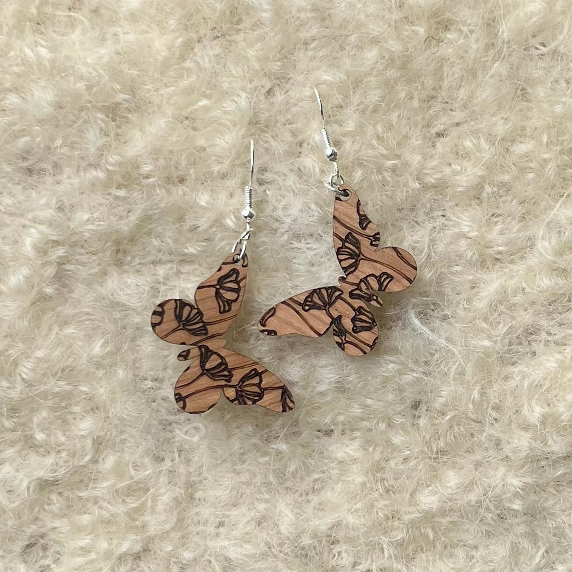 Little Butterfly Earrings in Cherry