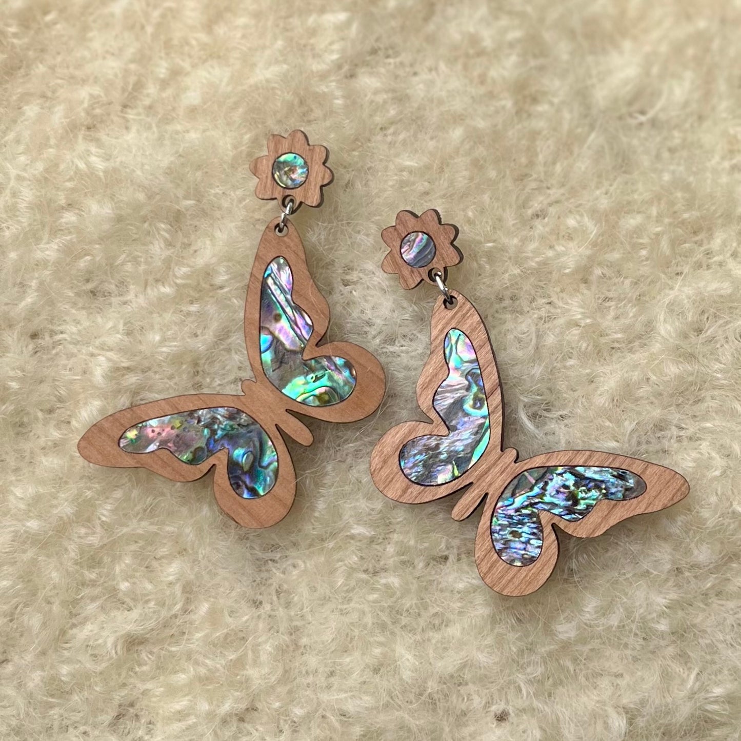 Big Butterfly Earrings in Cherry