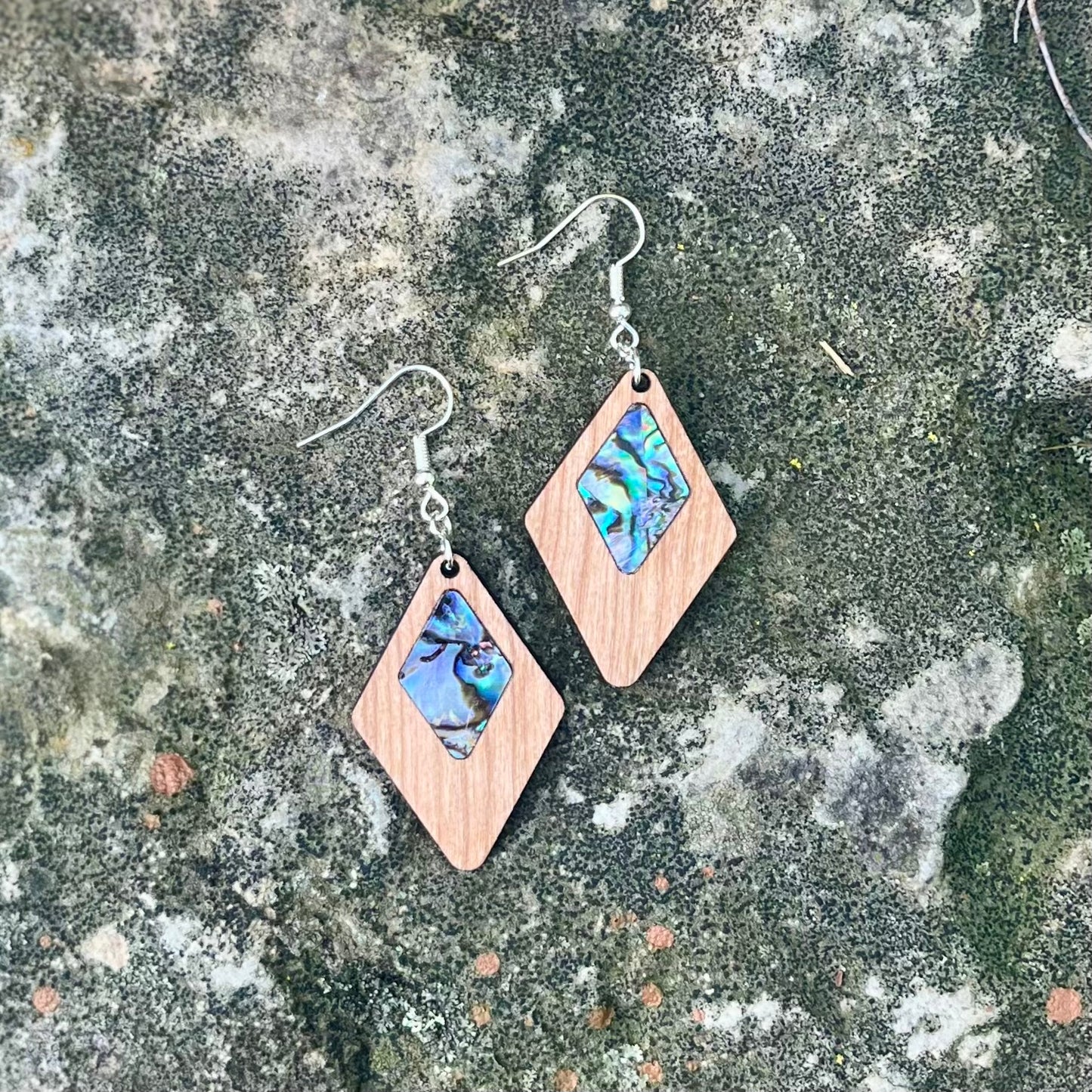 Geometric Diamond Earrings in Cherry