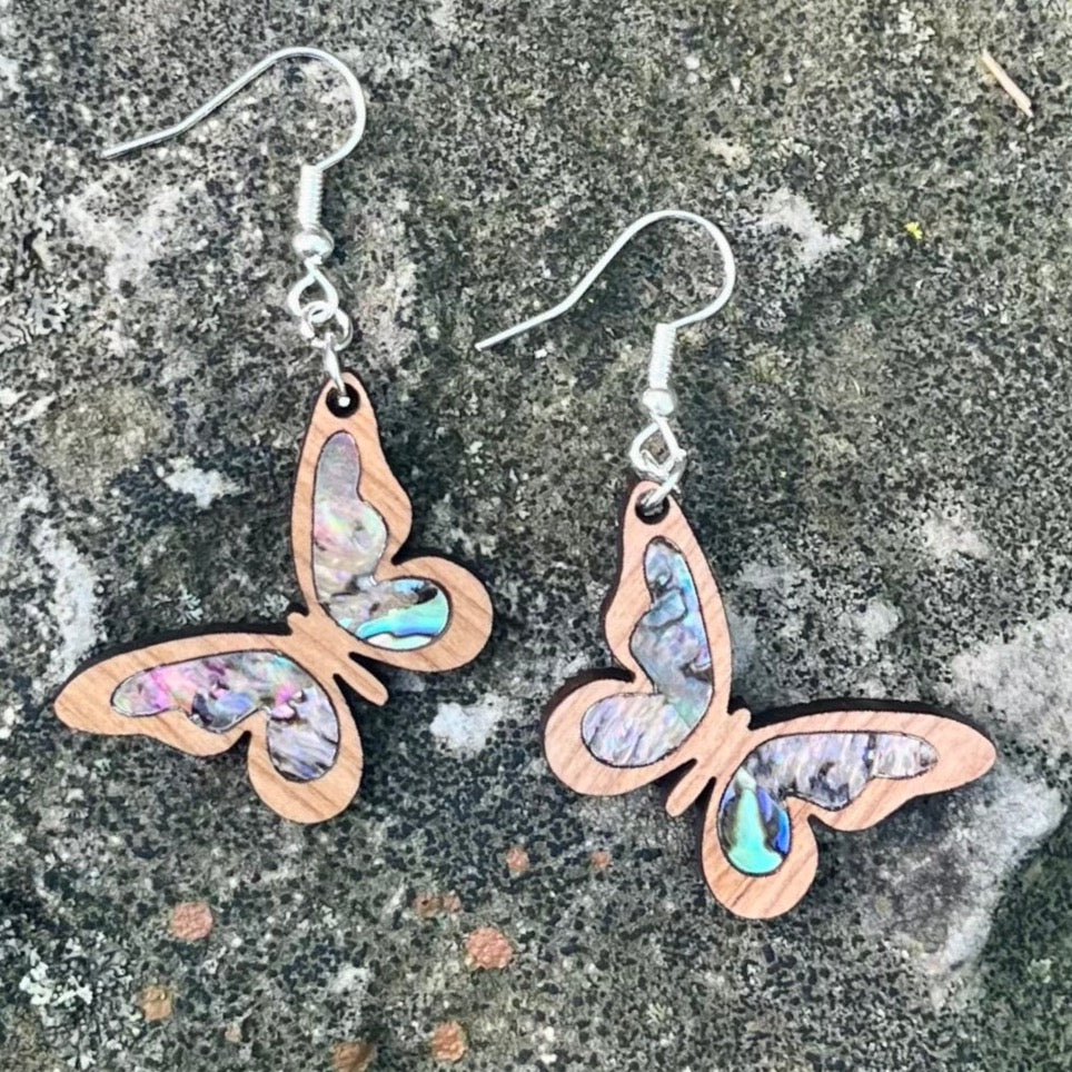 Little Butterfly Earrings in Cherry