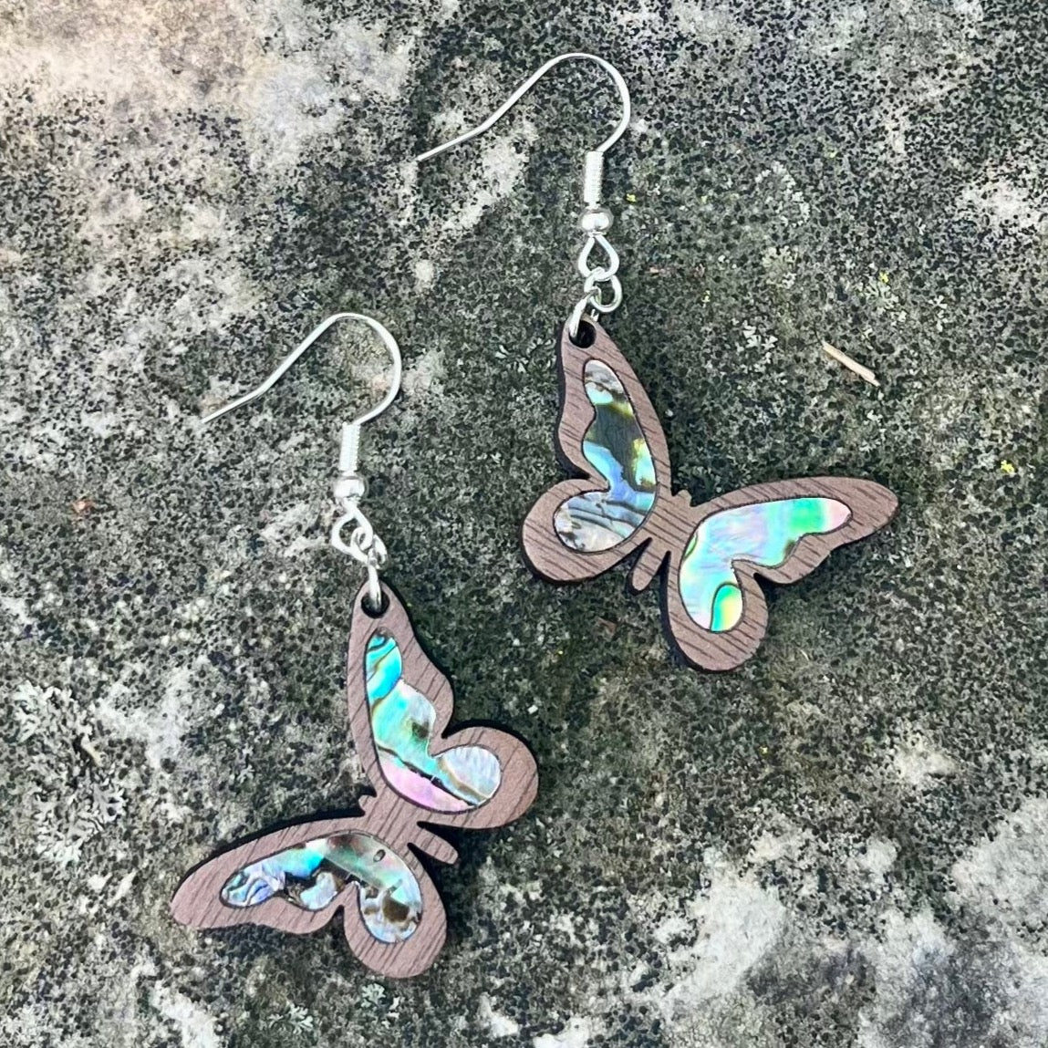 Little Butterfly Earrings in Walnut