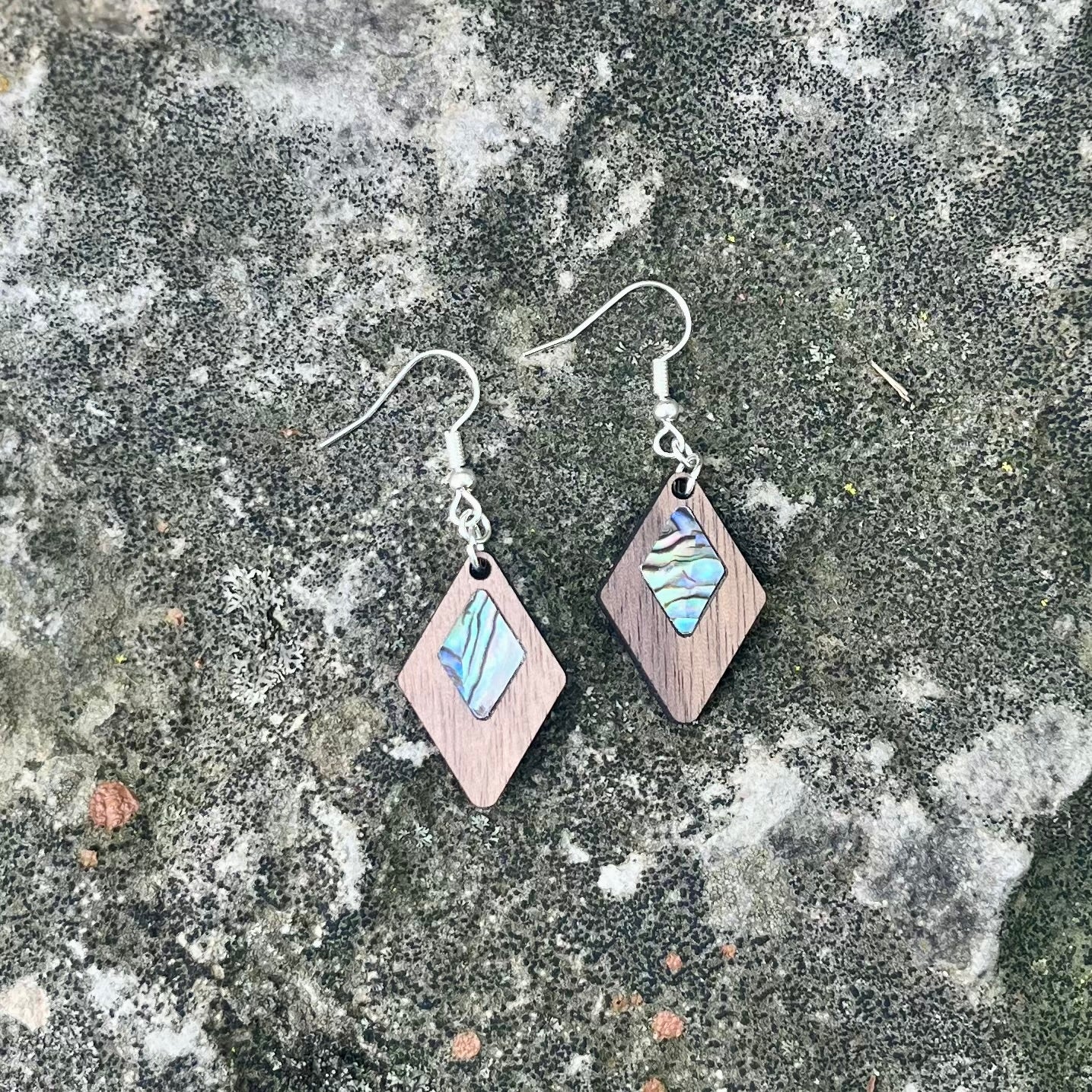 Little Diamond Earrings in Walnut