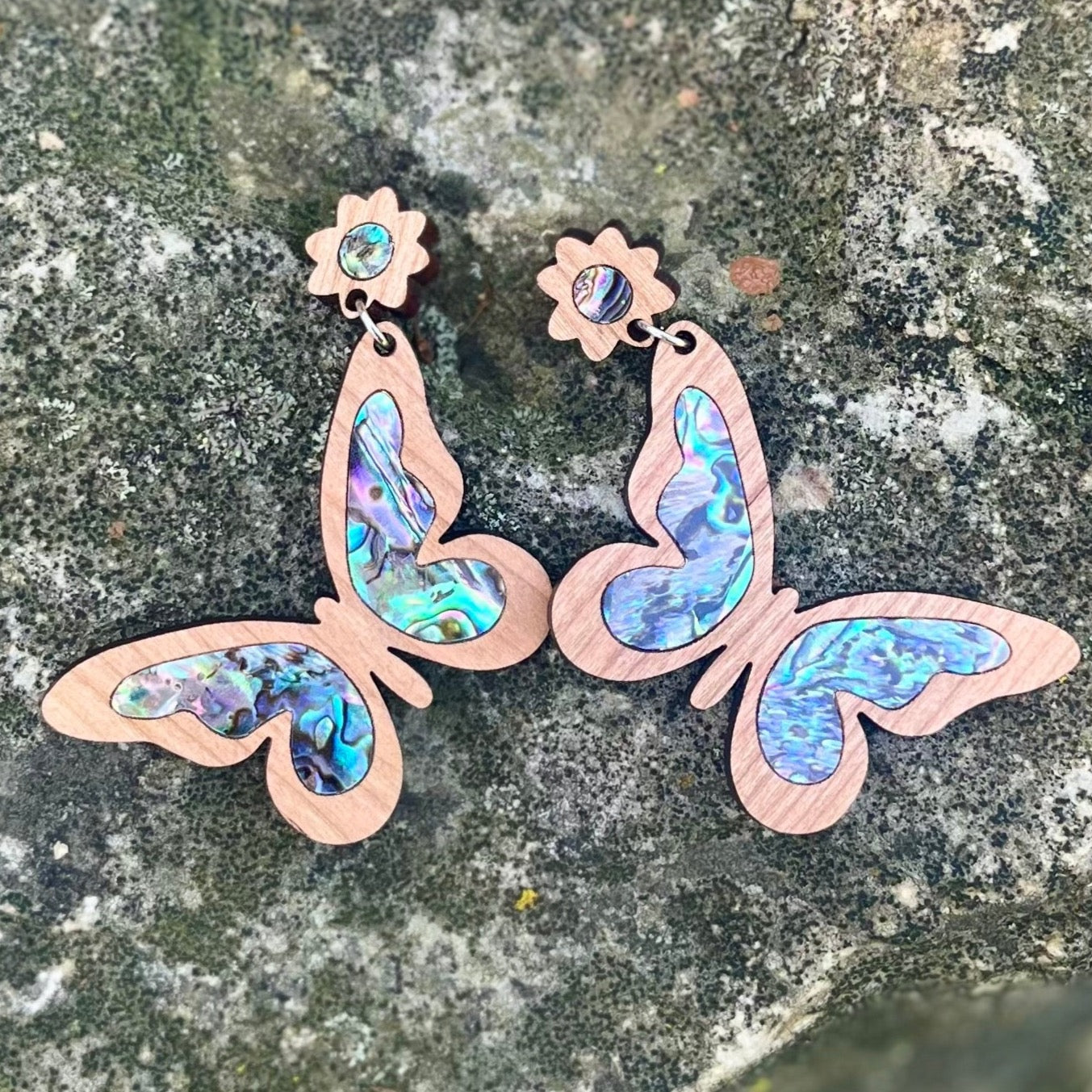 Big Butterfly Earrings in Cherry