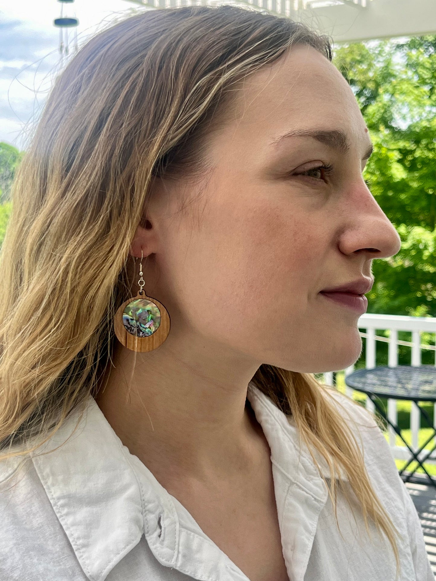 Circle Earrings in Cherry