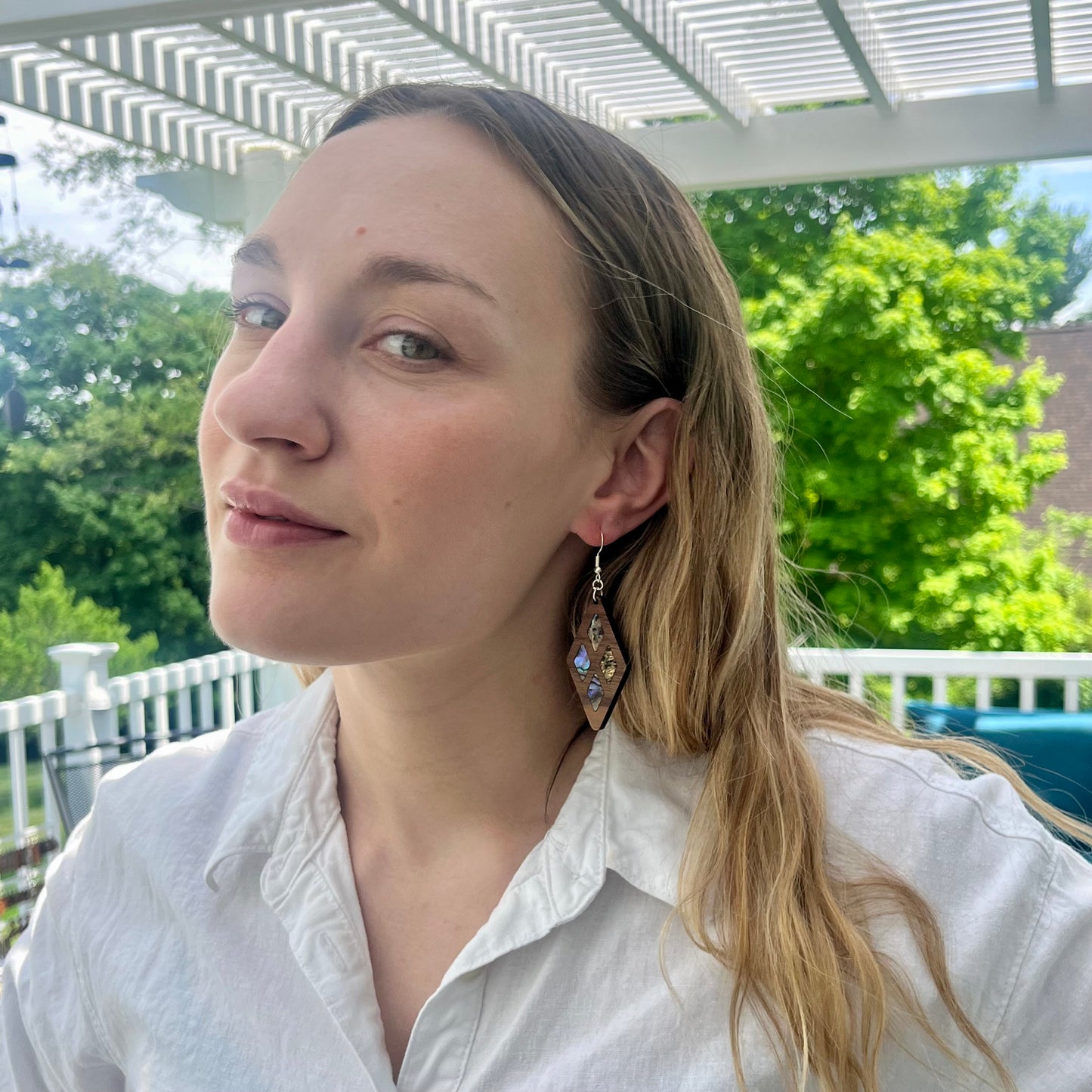 Quad earrings in Walnut