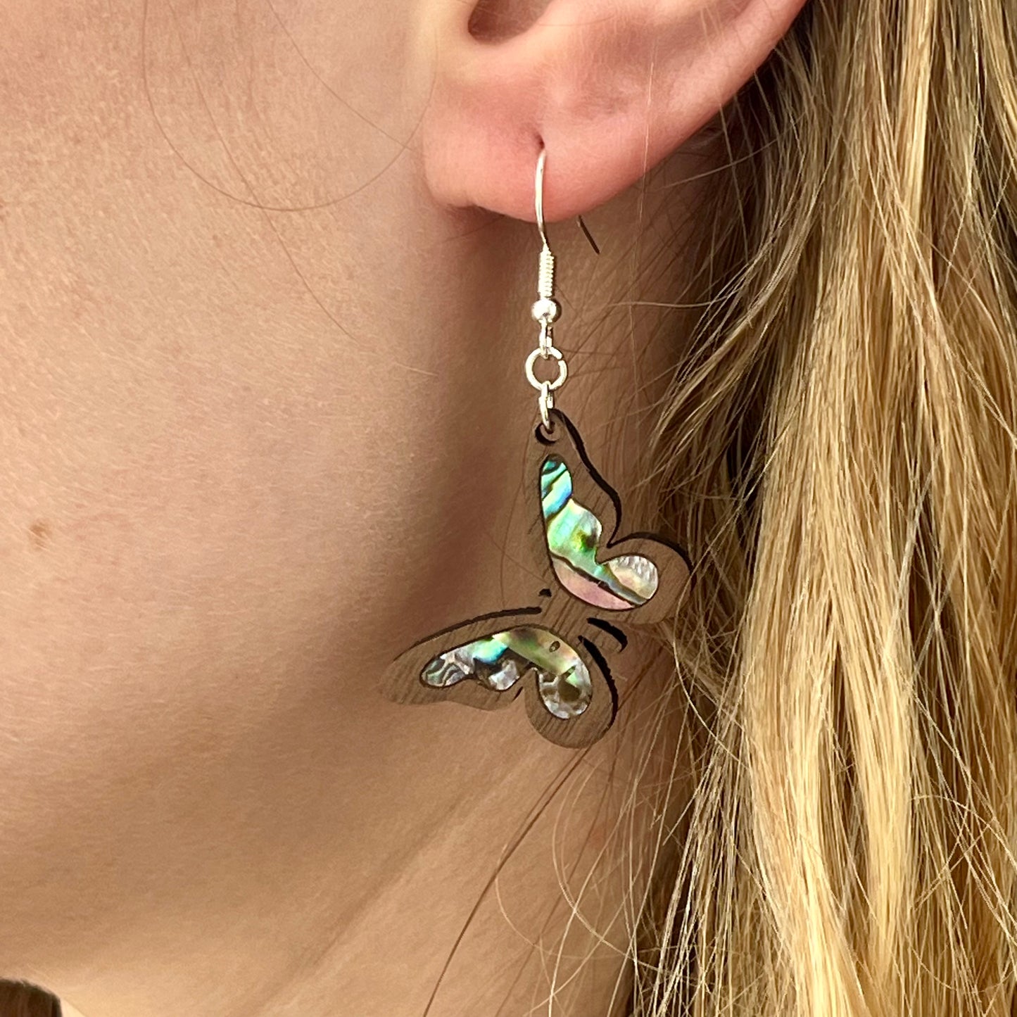 Little Butterfly Earrings in Walnut