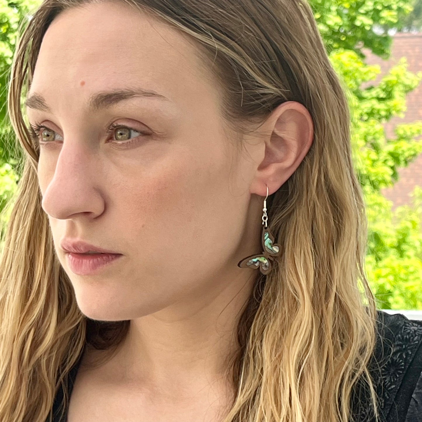 Little Butterfly Earrings in Walnut