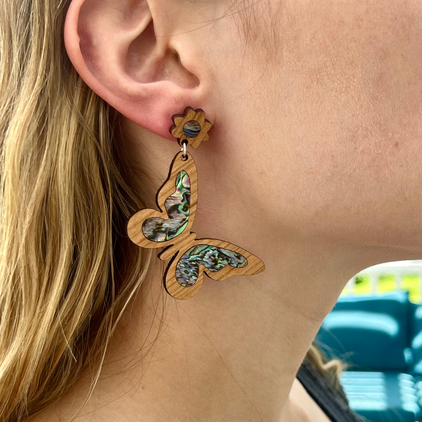 Big Butterfly Earrings in Cherry