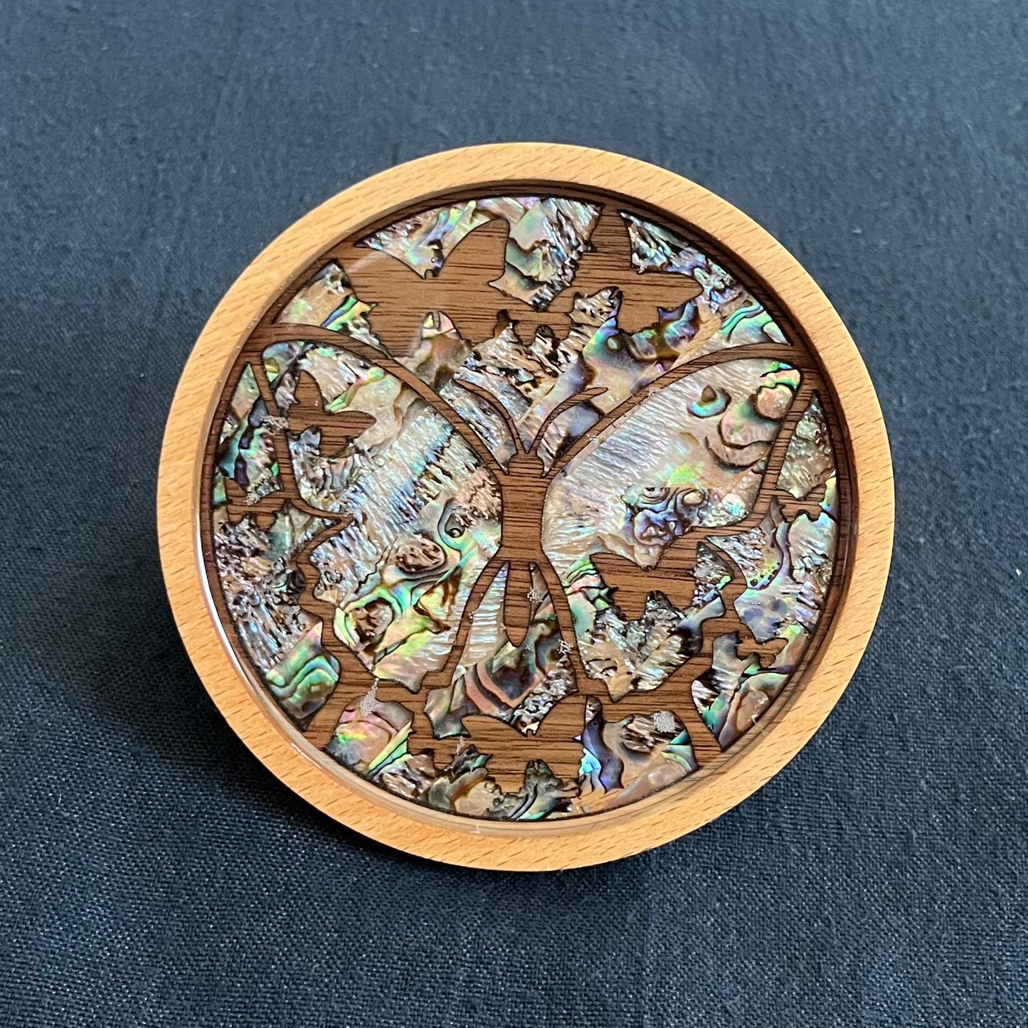 SALE - Butterfly Coaster in Beech and Walnut