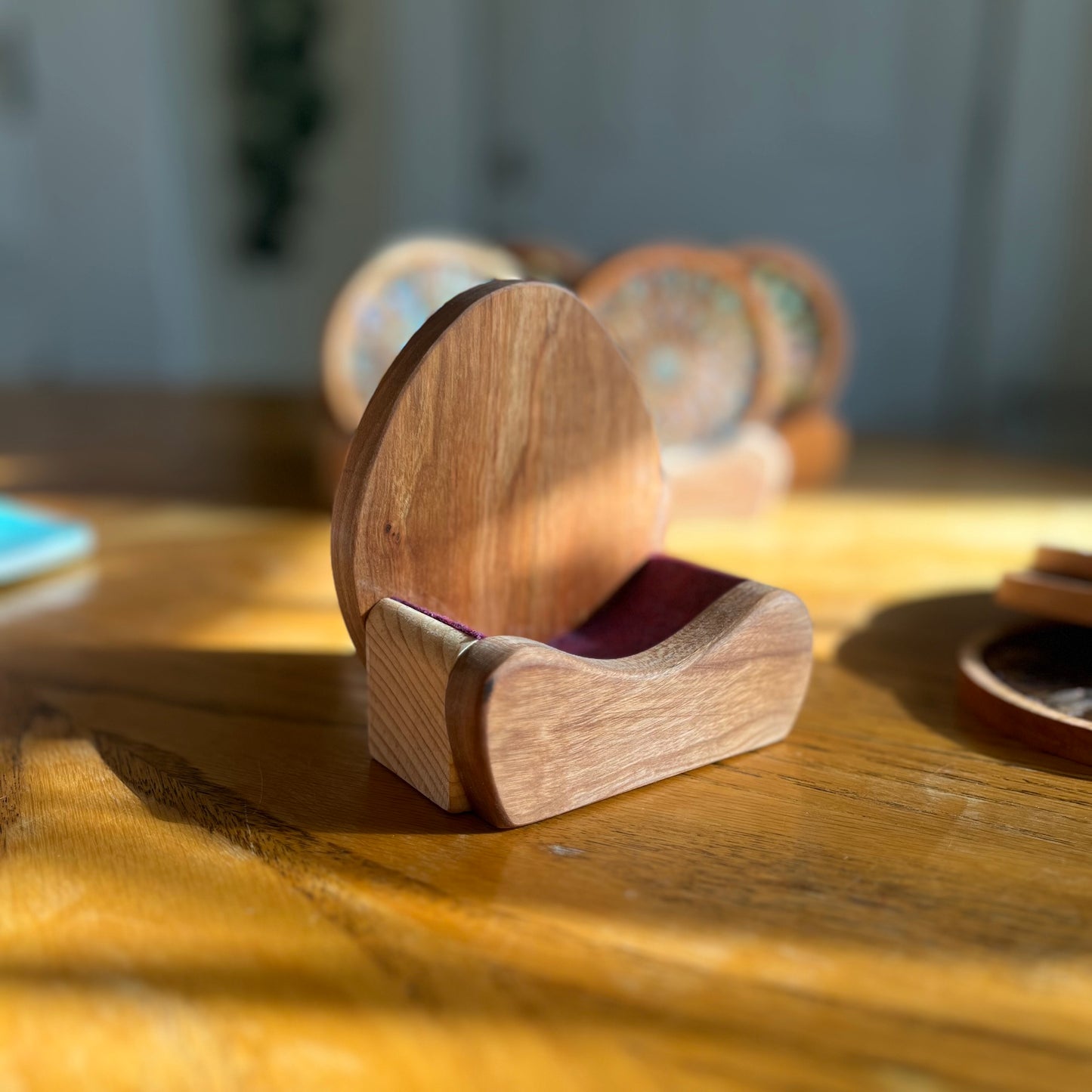 Coaster holder made with Ohio wood